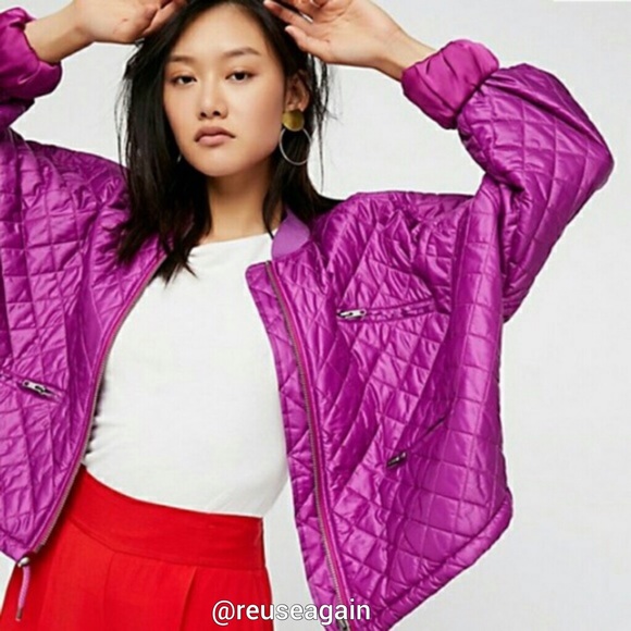 Free People Quilted Bomber Jacket NWOT - Picture 1 of 7